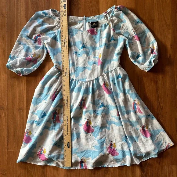 Like New Disney Sleeping Beauty Clouds Long-Sleeve Dress Hot Topic Sz S 🩵 - Picture 2 of 10
